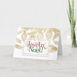 Joyeux Weihnachten Weihnachtstypografie Gold Pines