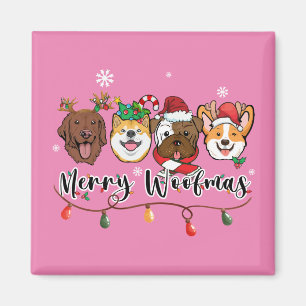 Joyeux Woof Noël Magnet de typographie