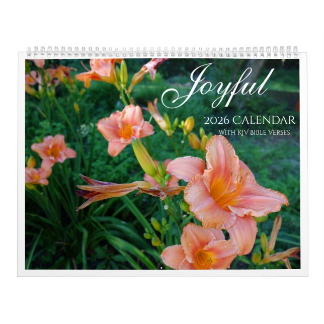Joyful 2026 Calendar with KJV Bible Verses Kalender (Titelbild)
