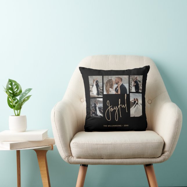 JOYFUL 5 Photo Christmas Kissen (Stuhl )