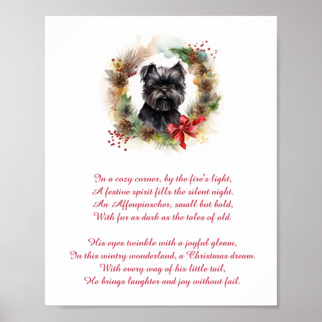 Joyful Affenpinscher: Der perfekte Weihnachtsverba Poster (Vorne)