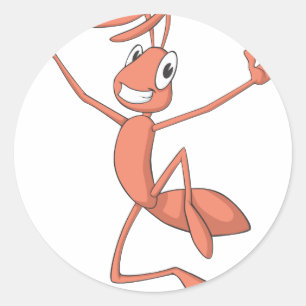 Joyful Ant Runder Aufkleber