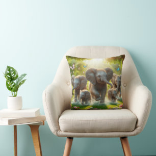 Joyful Baby Elephant Coussin