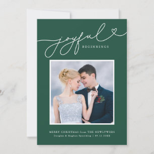 Joyful Beginnings Newlywed First Christmas Card Feiertagskarte
