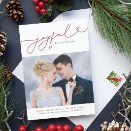 Joyful Beginnings Newlywed First Christmas Card Feiertagskarte