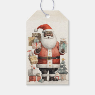 Joyful Black Santa , Geschenke, Weihnachtsbaum Geschenkanhänger