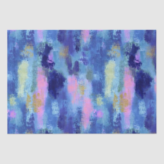Joyful Blue Abstrakt Art Seidenpapier (Vorderseite)