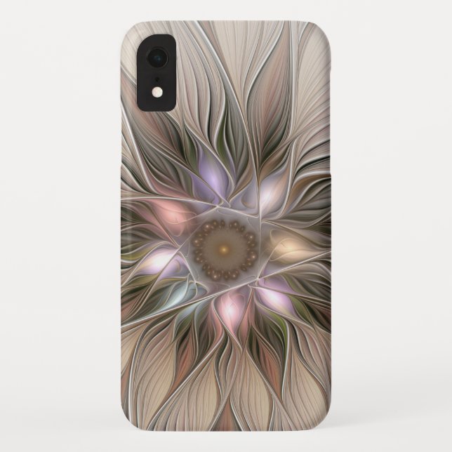 Joyful Blume Abstrakt Beige Brown Fraktal Case-Mate iPhone Hülle (Rückseite)