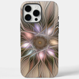 Joyful Blume Abstrakt Beige Brown Fraktal iPhone 16 Pro Max Hülle