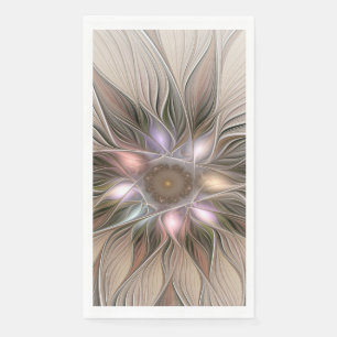 Joyful Blume Abstrakt Beige Brown Fraktal Serviette