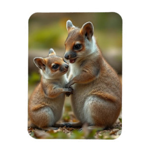 "Joyful Bond: Australian Mama and Baby Quokka" Magnet