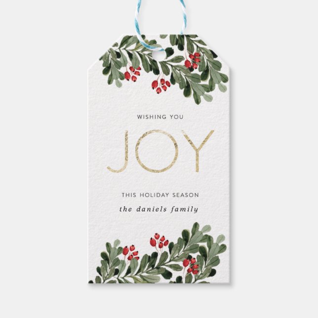 Joyful Boughs of Holly Geschenkanhänger (Vorderseite)