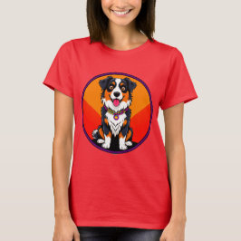 Joyful Cartoon Dog Illustration T-Shirt