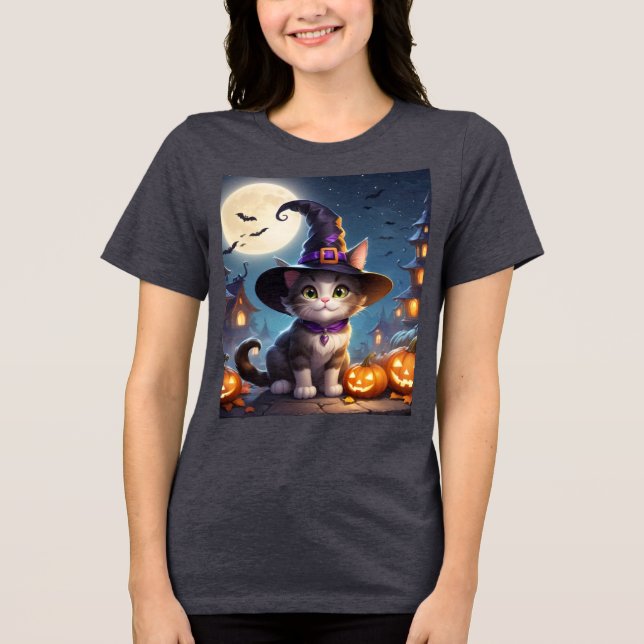 Joyful Cat Tri-Blend Shirt (Vorderseite)