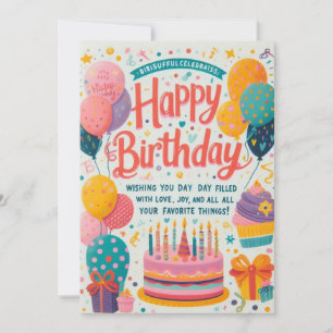 Joyful Celebration Birthday Card Dankeskarte