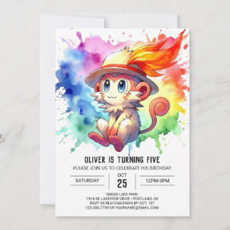 Joyful Children Monkey zum Geburtstag Einladung