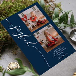 Joyful Christmas Calligrafy Script Foto Picture Feiertagskarte