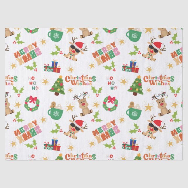 Joyful Christmas Design Tissue Paper for presents  Seidenpapier (Vorderseite)