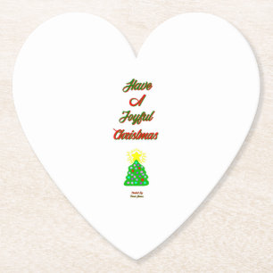 Joyful Christmas Heart Paper Untersetzer