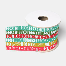 Joyful Christmas HO! HO! HO! in Colorful Stripes  Ripsband