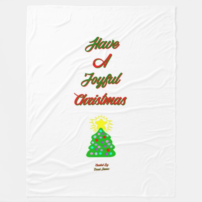 Joyful Christmas Large Fleece Blanket (Vorderseite)