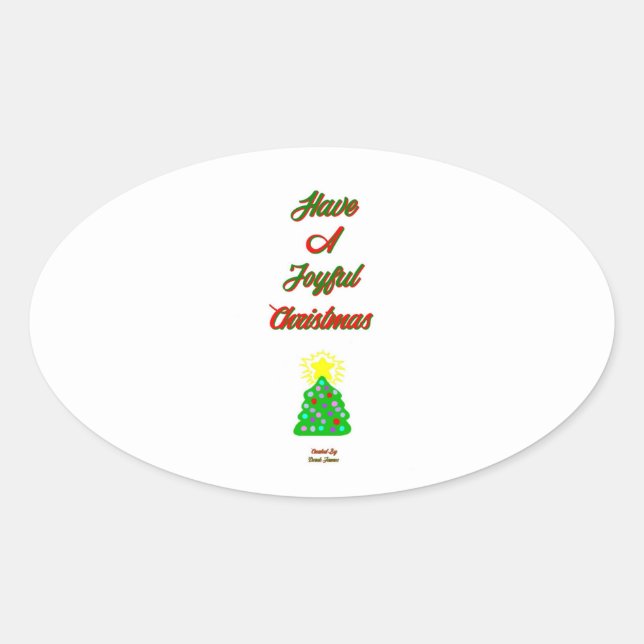 Joyful Christmas Oval Sticker (Vorderseite)