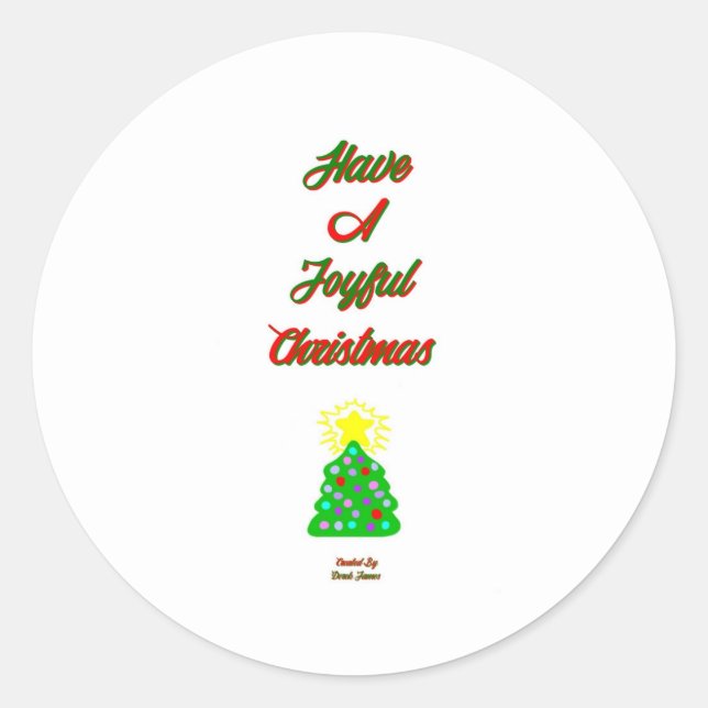 Joyful Christmas Round Sticker (Vorderseite)