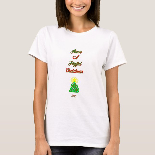 Joyful Christmas Women's White Basic T Shirt (Vorderseite)