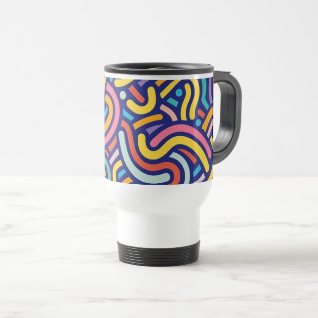 Joyful Color Pattern Mug Reisebecher (VorderseiteRechts)