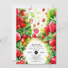 Joyful Colorful Boho Strawberry Birthday