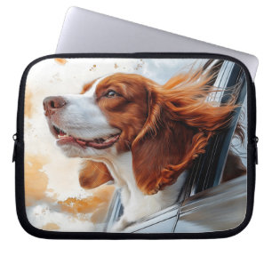 Joyful Dog in Wind Art Print Laptopschutzhülle