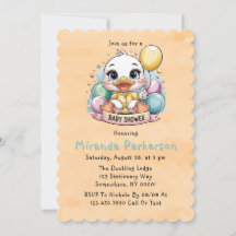 Joyful Duckling Yellow Watercolor Babydusche