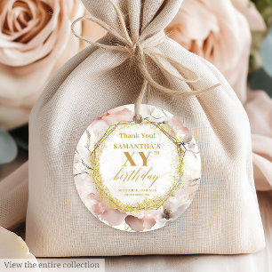 Joyful Dusty Pink Elfenbein Gold Geburtstags Liebe Geschenkanhänger