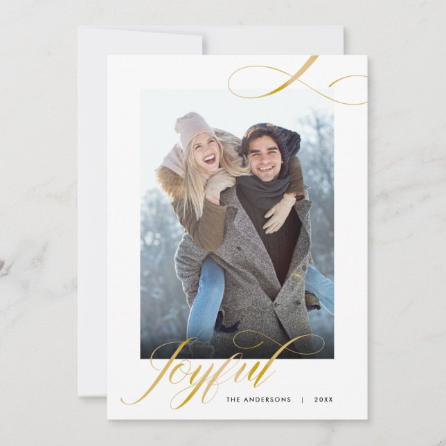 Joyful Elegante Script 2 Fotos Weihnachten (Vorderseite)