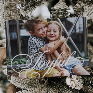 Joyful Elegantes Script Foto Holiday Feiertagskarte