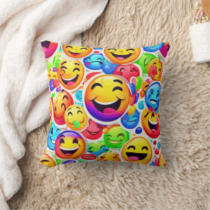 Joyful Emotion Kunst: Farbenfrohe Malerei Kissen
