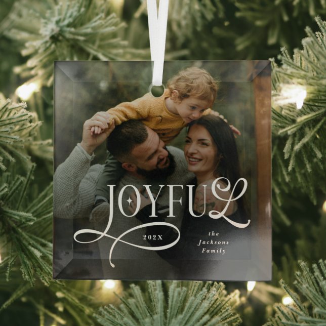 Joyful Family  Photo Christmas  Ornament Aus Glas (Insitu)
