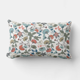 Joyful Floral Blue Orange Blume Lendenkissen