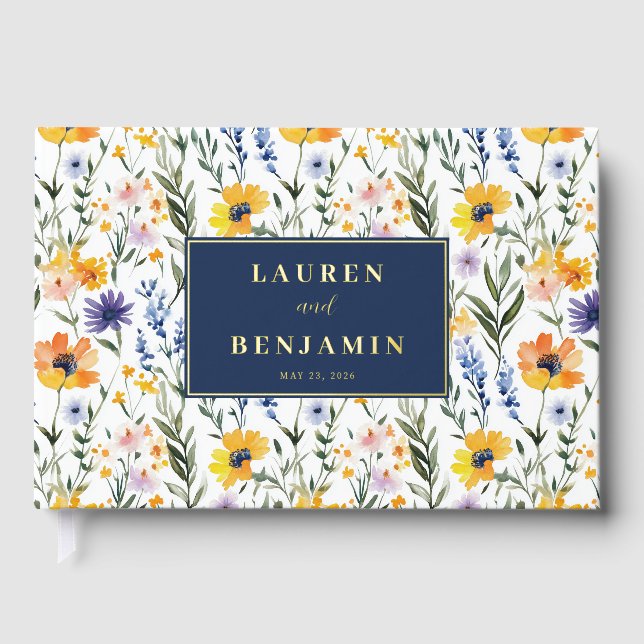 Joyful Floral Digital Illustration Gästebuch (Vorderseite)