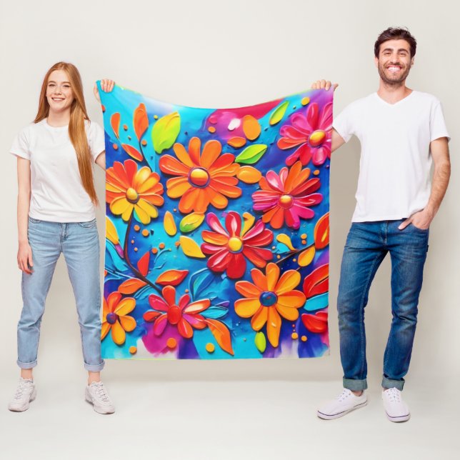 Joyful Floral Painting Fleecedecke (Beispiel)