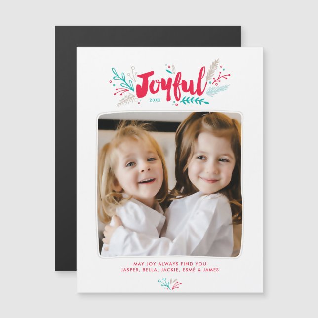 Joyful Folies Weihnachtsfeiertag Magnetkarte Magneteinladung (Vorne/Hinten)