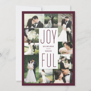 Joyful Foto Collage Newlywed Holiday Card Feiertagskarte