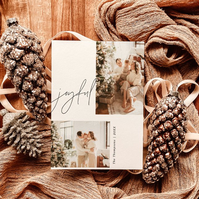 Joyful Foto Weihnachtskarte | Moderne Urlaubskarte Einladung (Von Creator hochgeladen)