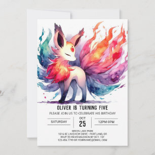 Joyful Fox Birthday Einladung