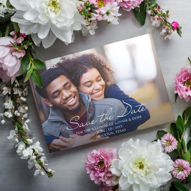 Joyful Fun Foto Wedding Save the Date Postkarte (Von Creator hochgeladen)