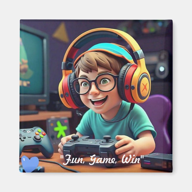 "Joyful Gamepad Moments" Magnet (Vorne)