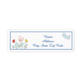 Joyful Garden Bird Return Address Label