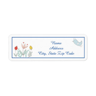 Joyful Garden Bird Return Address Label
