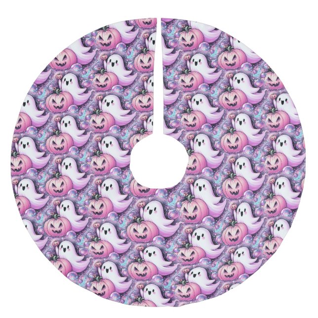 Joyful Ghost Polyester Weihnachtsbaumdecke (Vorderseite)