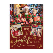 Joyful Gold Frame Modernes Script 3 FOTO Gruß